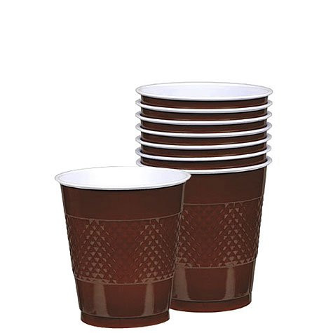 Amscan Chocolate Brown 12oz Plastic Cups (20ct)