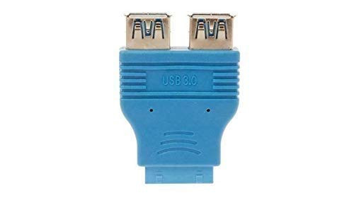 BitcoinMerch.com - Dual USB 3.0 Type A Female to 20-Pin Motherboard Header Female Converter Adapter