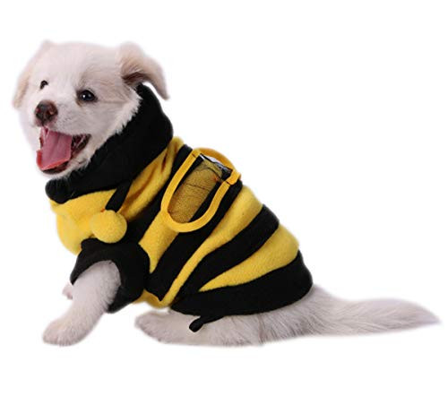 Ranvi Dog Bee Costume Pet Cute Hoodies Puppy Clothes Cat Bumblebee for Small and Medium Dog(L)