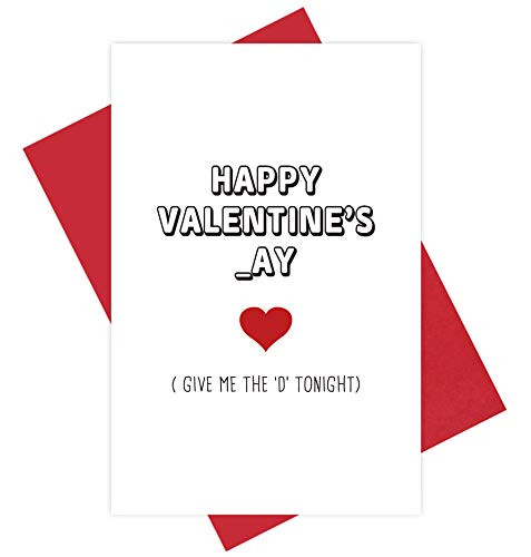 Naughty Happy Valentine's Day Card, Adult Cheeky Love Card for Husband Boyfriend, Give Me The 'D' Tonight