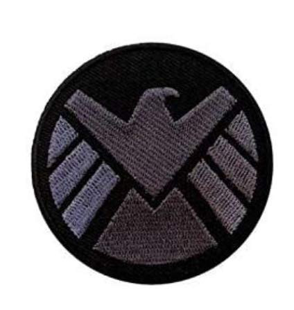 OYSTERBOY 2pcs Mirror Patch S.H.I.E.L.D Shield MCU Avengers Logo Tactical Patch Hook  and  Loop