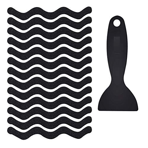 pengxiaomei 24 Pcs Non-Slip Bath Stickers,Safety Tub Shower Stickers Anti Slip Shower Strips Treads with Scraper for Slippery Bathroom Tubs Shower Room Floor Stairs