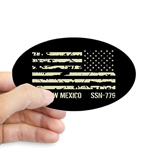 CafePress USS New Mexico Oval Bumper Sticker, Euro Oval Car Decal