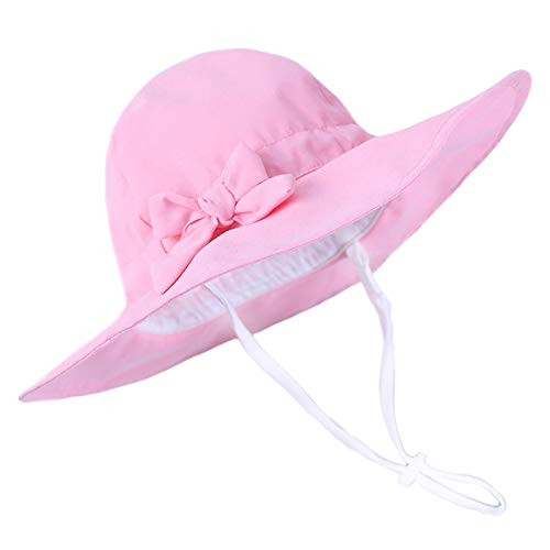 Durio Baby Girl Sun Hat UPF 50Plus Cute Baby Sun Hat Summer Beach Baby Girl Hats Sun Protection Infant Sun Hat E Pink 6-12 Months