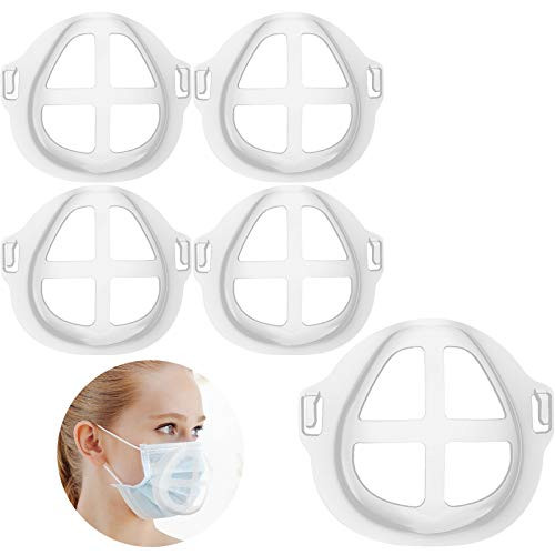 Washable 3D Mask Bracket Face Mask Inner Support Frame Lipstick Protection Creating More Space for Breathing 5Pcs
