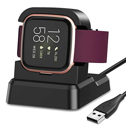 NANW Charger Dock Compatible with Fitbit Versa 2 (Not for Versa), USB Replacement Charging Dock Cable Stand Station Base Accessories with 4.2ft Cable for Versa 2 Smartwatch