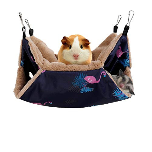 STTQYB Small Pet Cage Hammock, Hanging Bed for Small Animals Pet Cage Hammock Accessories Bedding for Chinchilla Parrot Sugar Glider Ferrets Rat Hamster Rat Playing Sleeping (Flamingo) STTQYB Small Pet Cage Hammock, Hanging Bed for Small Animals Pet Cage Hammock Accessories Bedding for Chinchilla Parrot Sugar Glider Ferrets Rat Hamster Rat Playing Sleeping (Flamingo)
