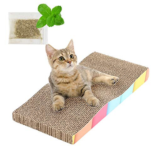 EMUST Cat Scratcher, Corrugated Cat Scratch Pad, Curved Cat Scratching Cardboard with Catnip, Double-Sided Cat Scratch, Sofa Lounge EMUST Cat Scratcher, Corrugated Cat Scratch Pad, Curved Cat Scratching Cardboard with Catnip, Double-Sided Cat Scratch, Sofa Lounge