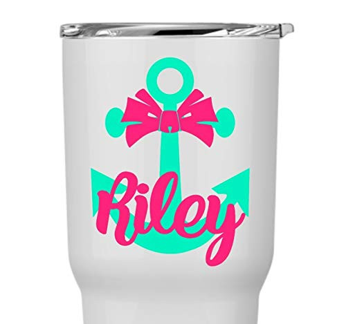 Personalized Nautical Anchor with Bow Decal Sticker for Laptop School Car Cruise Yeti RTIC Tumbler or Cup Personalized Nautical Anchor with Bow Decal Sticker for Laptop School Car Cruise Yeti RTIC Tumbler or Cup