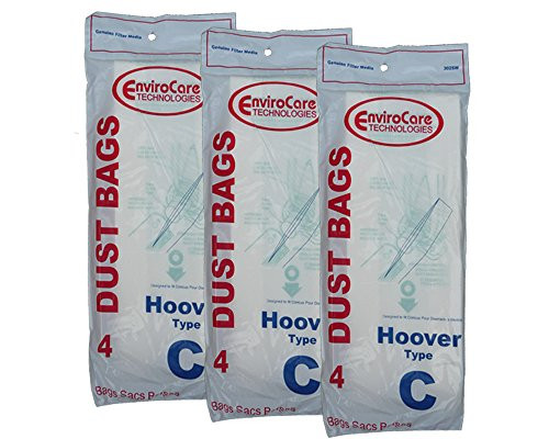 EnviroCare Replacement Vacuum Cleaner Dust Bags for Hoover Type C Convertible Uprights 12 Pack