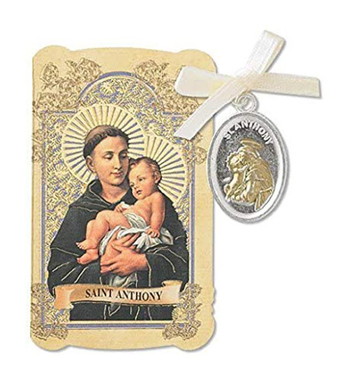 CB Catholic Gift Prayer Folder with Patron Saint Anthony of Padua Tu Silver Tone Charm Medal Pendant CB Catholic Gift Prayer Folder with Patron Saint Anthony of Padua Tu Silver Tone Charm Medal Pendant