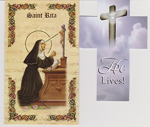 Saint Rita Prayer Folder with Cross Bookmark Patron of Troubles Marriages
