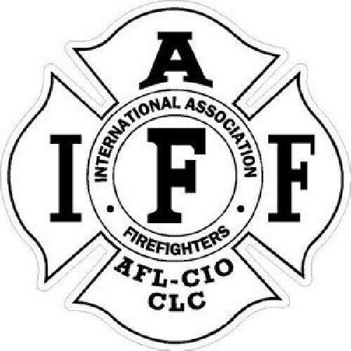 3M Reflective Sticker IAFF White Decal Firefighter for Car Window Truck Laptop Bumper Vinyl Cross 4 in. (IAFF White)