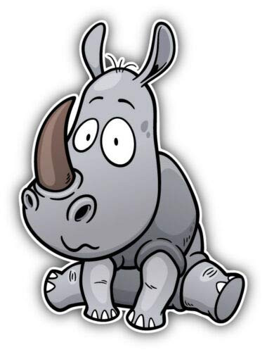 Funny Rhino Baby 5 INCH STICKER GRAPHIC - Bumper WIndow Laptop Locker Waterbottle Folder Sticker Sign