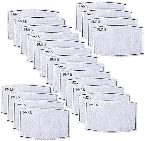 50PCS PM 2.5 Activated Carbon Filter Replacement Anti Haze Filter Paper Pad for Adults, 5 Laylers