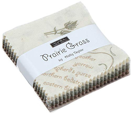 Prairie Grass Mini Charm Pack by Holly Taylor; 42-2.5 Inch Precut Fabric Quilt Squares