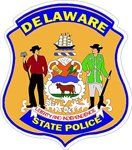Delaware State Patrol Police Reflective Decal for Car Bumper Window Laptop Sticker (2")