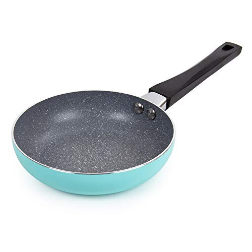 Luciano Housewares Classic Non-Stick Aluminum Frying Pan, 5.5 inches, Turquoise
