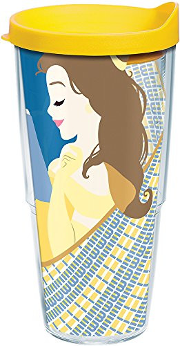 Tervis 1278989 Disney - Belle Silhouette Insulated Tumbler with Wrap and Yellow Lid 24oz Clear