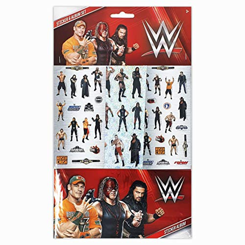 WWE Stickers, 6 Sheets, Each sheet 14 x 7cm with Sticker Album
