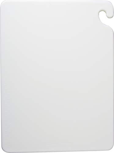 San Jamar CB101212WH Cut-N-Carry Co-Polymer Cutting Board, 12" Length x 10" Width x 1/2" Thick, White