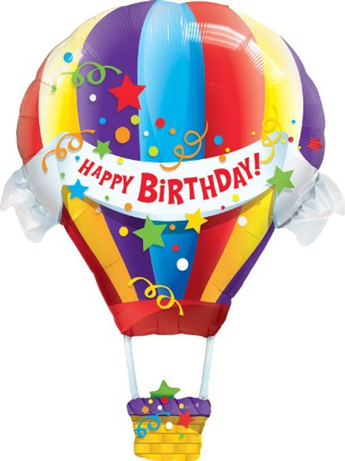 Mayflower Products Happy Birthday Hot Air Balloon Jumbo Foil Balloon (Multi-colored) Party Accessory Mayflower Products Happy Birthday Hot Air Balloon Jumbo Foil Balloon (Multi-colored) Party Accessory