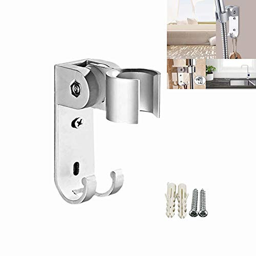 Handheld Shower Head Wall Mount Bracket,Strong Adhesive Shower Head Holder Adjustable Shower Wand Holder with 2 Hanger Hooks,Showerhead  and Bidet Sprayer Bracket Self Easy to install