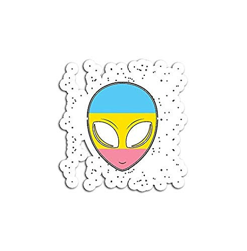 Pansexual Alien LGBTQ Pan Pride Flag Vaporwave Space - Sticker Graphic - Auto, Wall, Laptop, Cell, Truck Sticker for Windows, Cars, Trucks