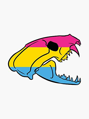 Pan Pride Badger Skull Sticker - Sticker Graphic - Auto, Wall, Laptop, Cell, Truck Sticker for Windows, Cars, Trucks