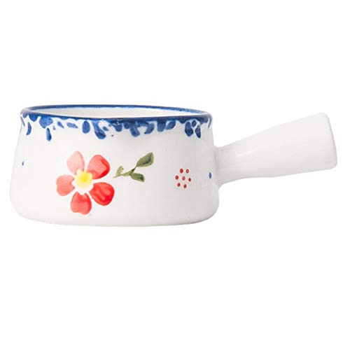 Cabilock Milk Pan Butter Warmer Ceramic Coating Pot Floweer Pattern Non- Stick Cooking Pot for Milk Noodle Sauce with Handle Style B Cabilock Milk Pan Butter Warmer Ceramic Coating Pot Floweer Pattern Non- Stick Cooking Pot for Milk Noodle Sauce with Handle Style B