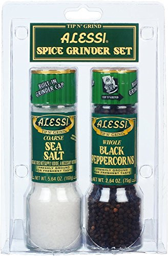 Alessi Salt and Pepper Grinder Twin Pack -8.28 oz Combine-