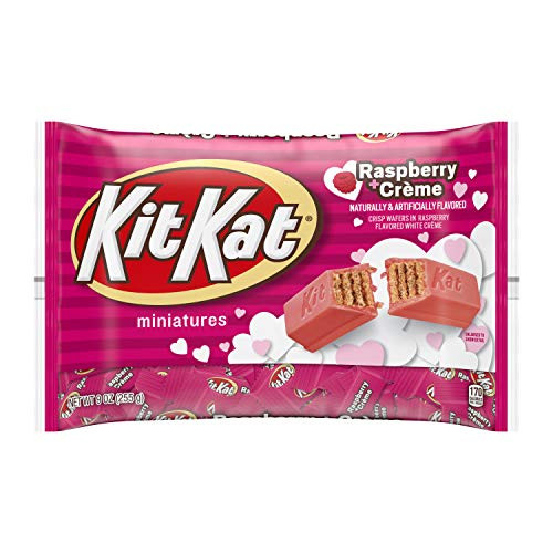 KIT KAT Miniatures Raspberry Crème Wafer Candy, Valentine's Day, 9 Oz. Bag KIT KAT Miniatures Raspberry Crème Wafer Candy, Valentine's Day, 9 Oz. Bag
