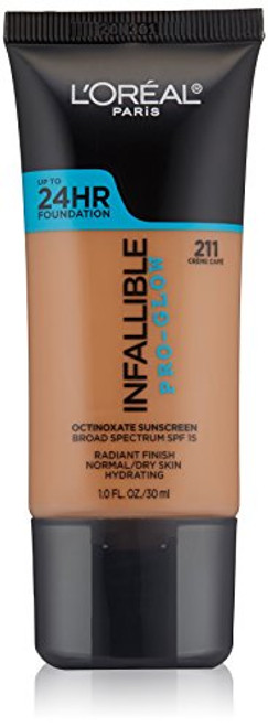 L'Oreal Paris Infallible Pro-Glow Foundation, Creme Cafe, 1 fl. oz. L'Oreal Paris Infallible Pro-Glow Foundation, Creme Cafe, 1 fl. oz.