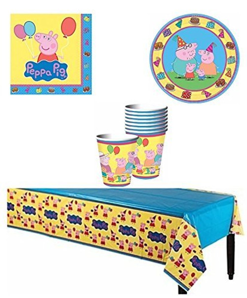 BirthdayExpress Peppa Pig Party Supply Pack for 8 with Tablecover BirthdayExpress Peppa Pig Party Supply Pack for 8 with Tablecover