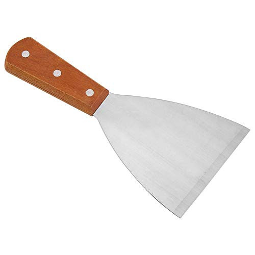 Iron Skillets Turner BBQ Grill,Stainless Steel Non-Stick BBQ Grill Flipper with Wooden Handle Turner Spatula Kitchen Utensils