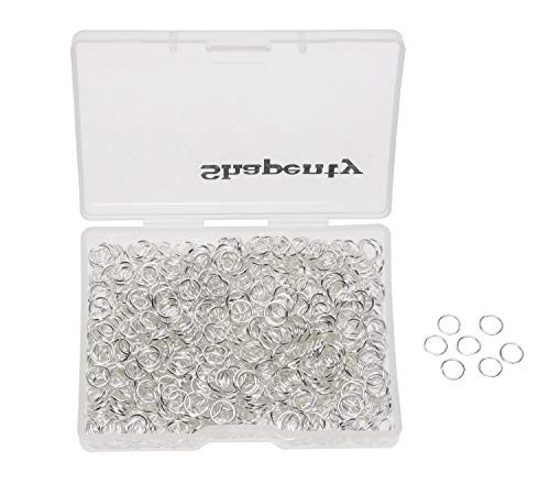 Shapenty 1000PCS Silver Plated Iron Open Jump Rings Connectors Bulk for DIY Craft Earring Necklace Bracelet Pendant Choker Jewelry Making Findings and Key Ring Chain Accessories (Silver, 6mm) Shapenty 1000PCS Silver Plated Iron Open Jump Rings Connectors Bulk for DIY Craft Earring Necklace Bracelet Pendant Choker Jewelry Making Findings and Key Ring Chain Accessories (Silver, 6mm)