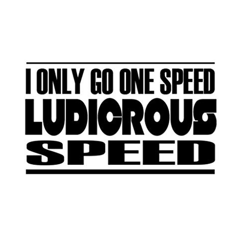 Custom Brother - I ONLY GO ONE Speed Ludicrous Speed Car Laptop Wall Sticker j84