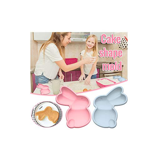 Silicone Cake Molds Muffin Chocolate Cookie Baking Moulds Pan Easter Bunny Pancake Mold Cake Molds For Baking, Chocolate, Bunny Dinosaur Alpaca Shaped Cake Mold Resin Silicone Molds (2PC-A)
