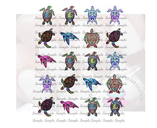 Seaturtle Colorful Sea Turtles Waterslide Nail Decals/art Design ST101 Seaturtle Colorful Sea Turtles Waterslide Nail Decals/art Design ST101