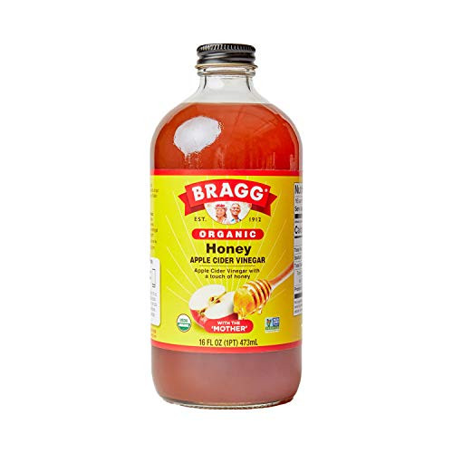 Bragg Organic Apple Cider Vinegar Blends with Honey 16 Oz  USDA Certified Organic  Raw, Unfiltered  With the Mother