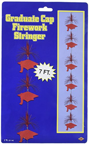 Grad Cap Firework Stringer (red) Party Accessory  (1 count) (1/Pkg)
