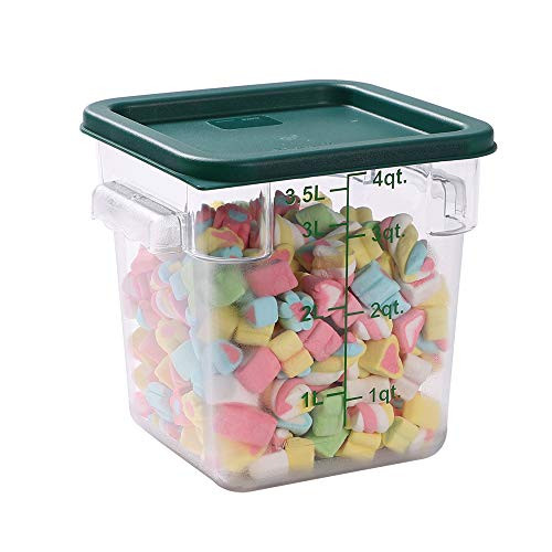 Met Lux Square Green Plastic Food Storage Container Lid - Fits 2 and 4 qt - 1 count box - Restaurantware