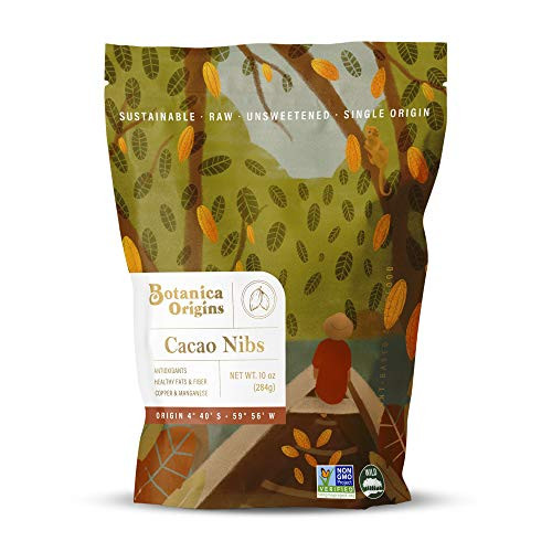Botanica Origins Premium Wild Criollo Cacao Nibs, 10 oz - Raw - Unsweetened - Non-GMO - Vegan, Keto and Paleo Friendly