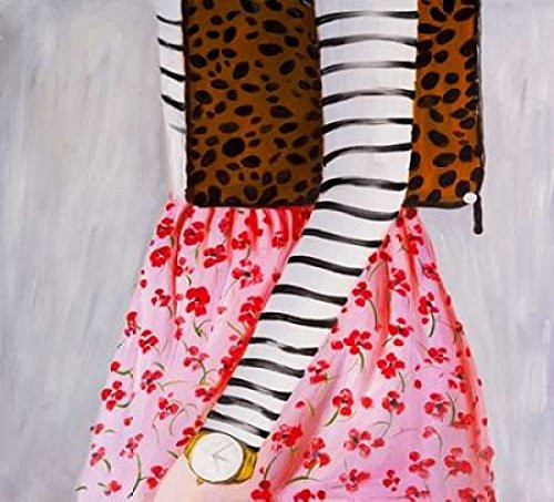 Posterazzi Collection Fashionable Woman with a Leopard Bag Poster Print by Atelier B Art Studio (12 x 12)