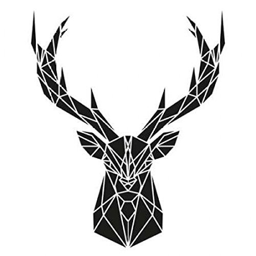 Posterazzi Collection Geometric Deer Head Poster Print by Atelier B Art Studio (12 x 12)