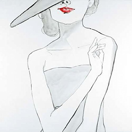 Woman with Hat Poster Print by Atelier B Art Studio (12 x 12)