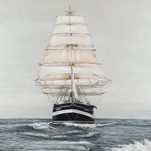 Posterazzi Collection Ship Gently Sailing by A Cloudy Day Poster Print by Atelier B Art Studio (12 x 12)
