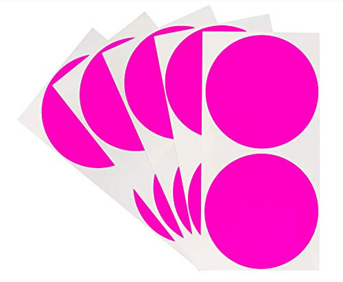 ChromaLabel 3 Inch Round Removable Color-Code Dot Stickers, Inventory Labels, 100/Pack, Fluorescent Pink