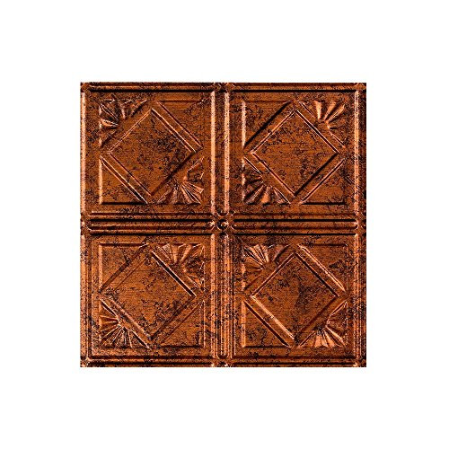 Fasade Easy Installation Traditional 4 Moonstone Copper Lay In Ceiling Tile / Ceiling Panel (12" x 12" Sample)