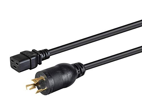 Monoprice Heavy Duty Extension Cord - 2 Feet - Black | IEC 60320 C14 to IEC 60320 C13, 14AWG, 15A, Sjt, 100-250V